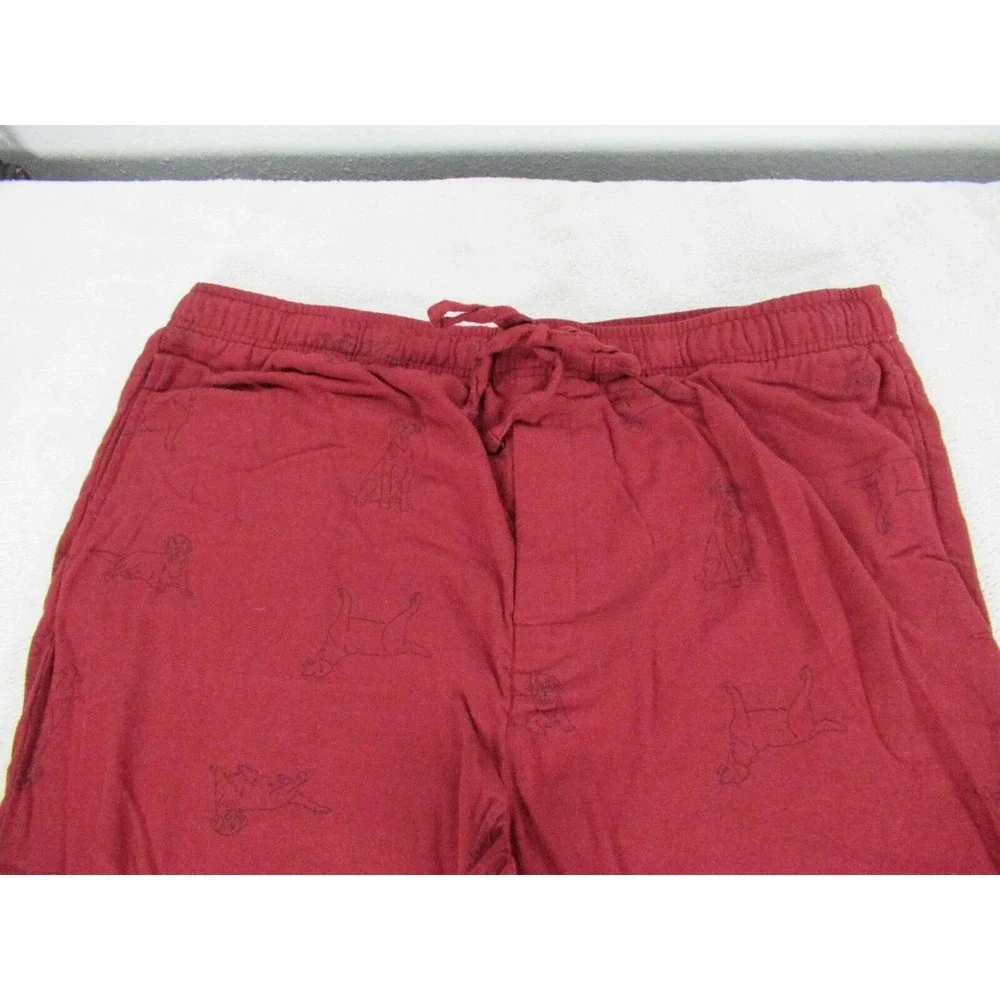 Sonoma Pants Men XL Red All Over Dog Print Flame Resistant Elastic Sleep 38x29